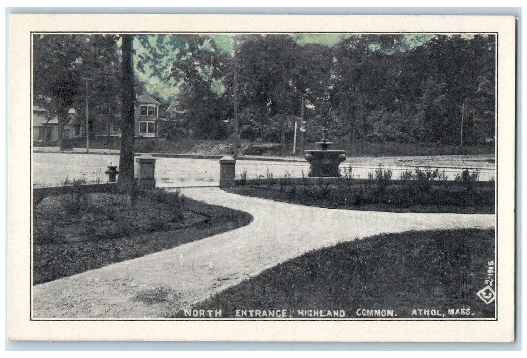 c1920's North Entrance Highland Common Athol Massachusetts MA Postcard