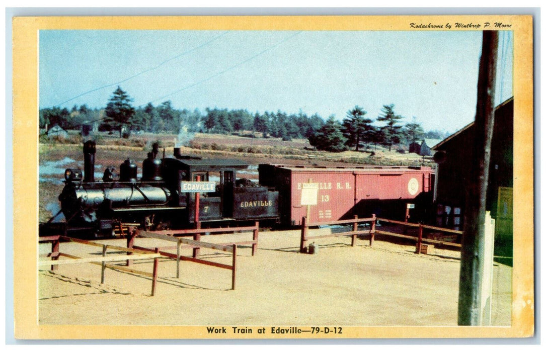 c1950's Number 7 Work Train at Edaville Railroad Plymouth MA Postcard