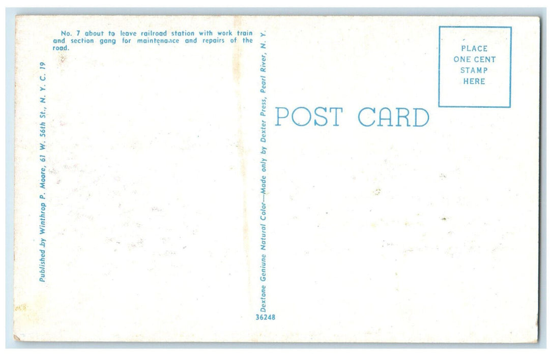 c1950's Number 7 Work Train at Edaville Railroad Plymouth MA Postcard