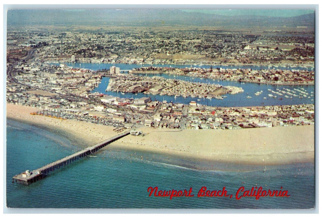 c1950's Municipal Pier Lido Peninsula Lido Isle Newport Beach CA Postcard