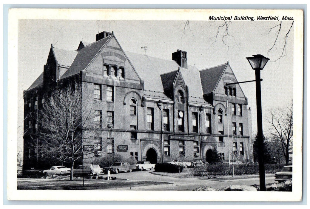 c1940's Municipal Building Westfield Massachusetts MA Vintage Merrimack Postcard