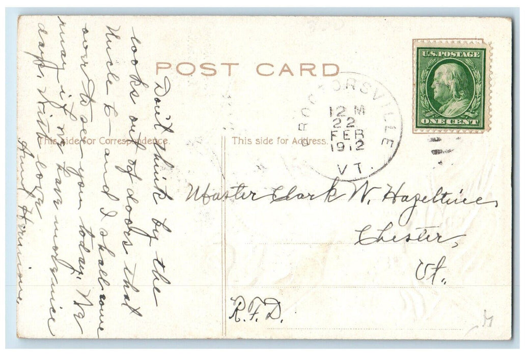 1912 George Washington At The Battle Princeton War Patriotic Embossed  Postcard