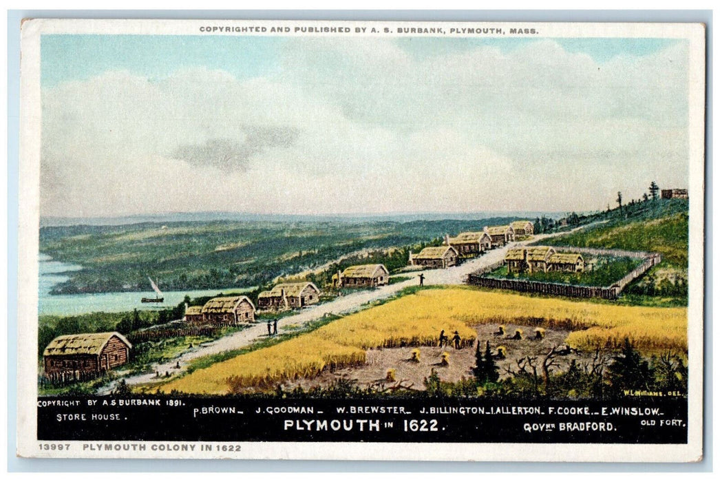 c1920's Store House Plymouth Colony Plymouth Massachusetts MA Phostint Postcard