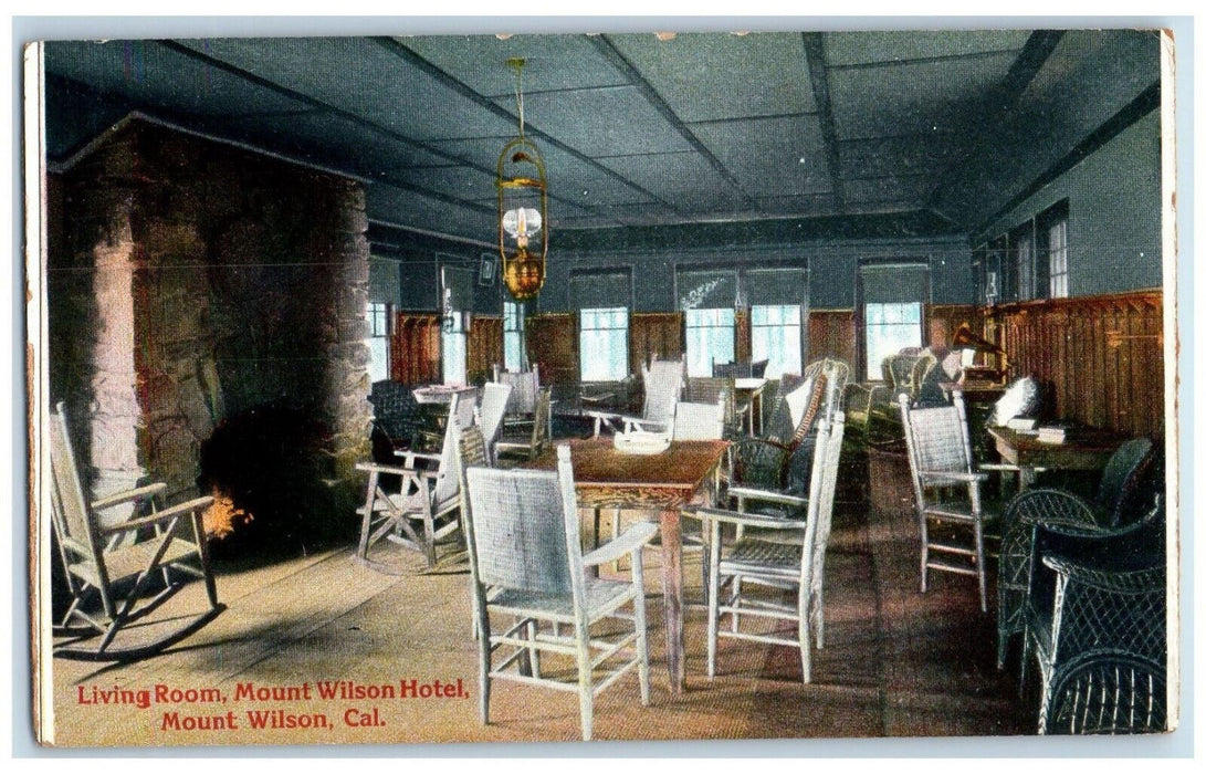 c1910 Living Room Mount Wilson Hotel Mount Wilson California CA Postcard