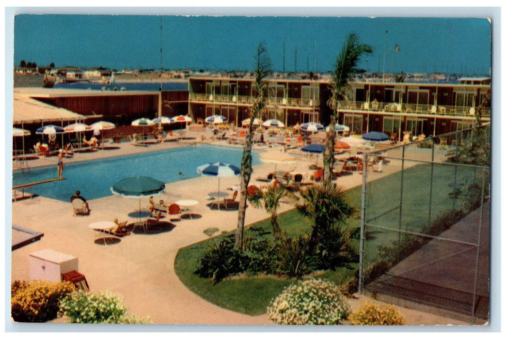 c1950's Lanai Bedrooms View Balboa Bay Club Newport Beach California CA Postcard