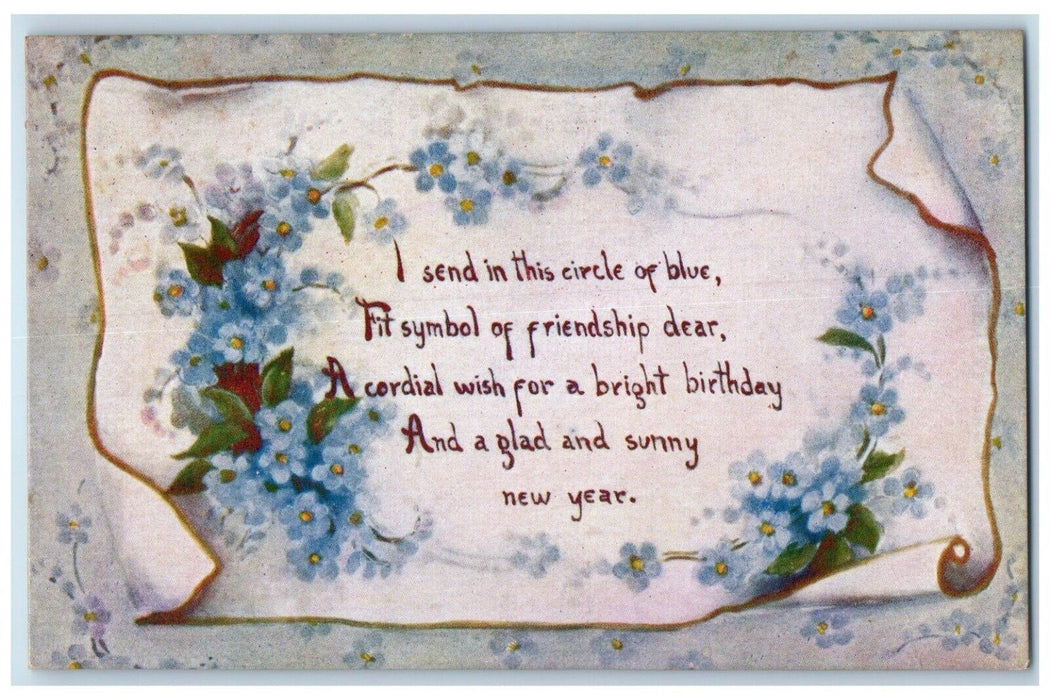 1910 Birthday Pansies Flowers Prince Suffern New York NY Posted Antique Postcard