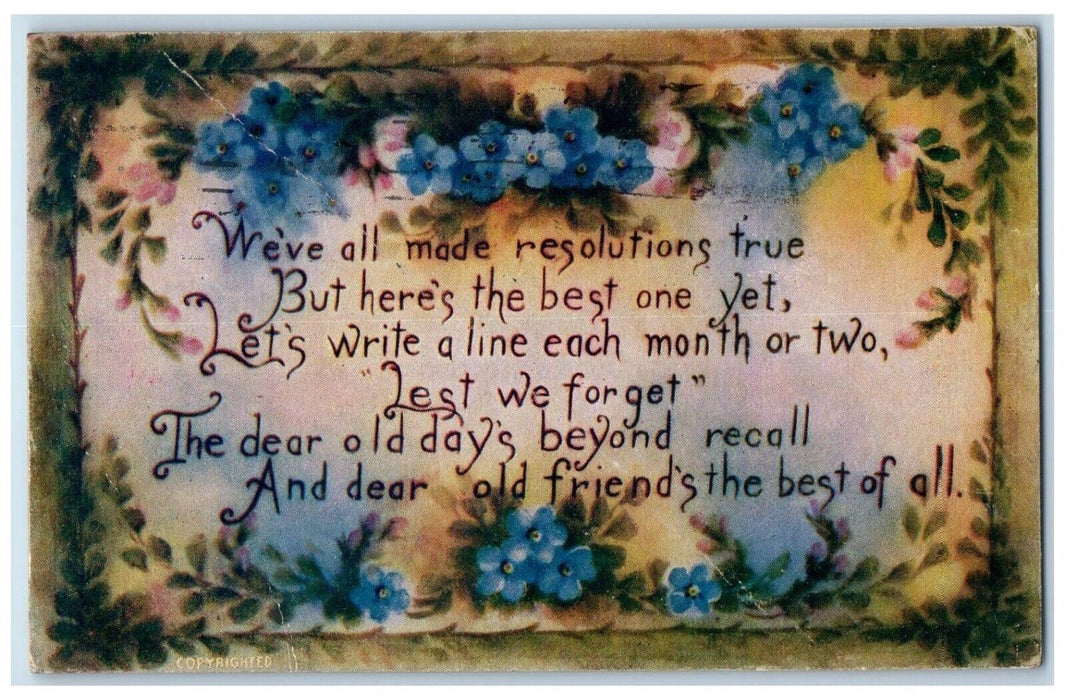 1910 Poem Pansies Flowers Prince Washington DC Posted Antique Postcard