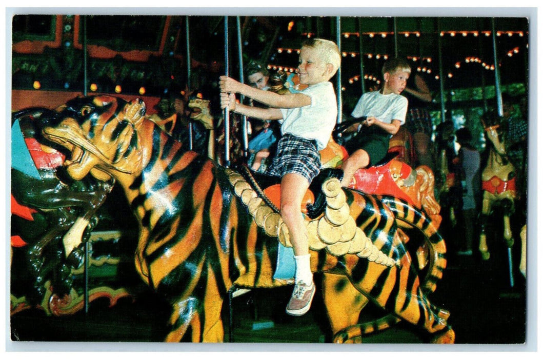 Hold That Tiger Kids Play Kennywood Park Pittsburgh Pennsylvania PA Postcard