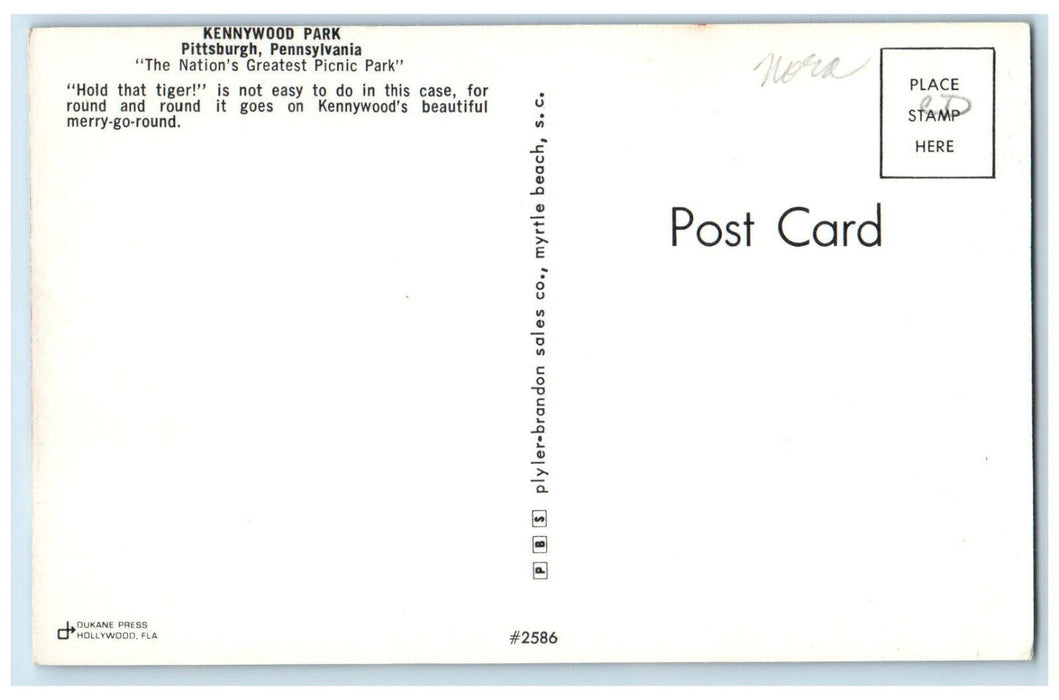 Hold That Tiger Kids Play Kennywood Park Pittsburgh Pennsylvania PA Postcard