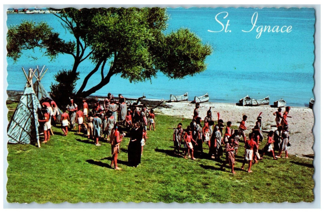 The Black Gown Tree The Pere Marquette Pageant St. Ignace Michigan MI Postcard