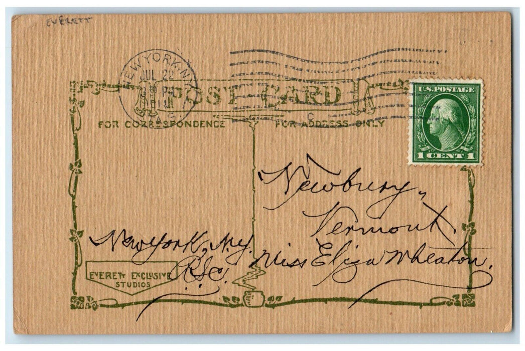 c1910's Motto Dutch Shoes Windmill Everett New York NY Posted Antique Postcard