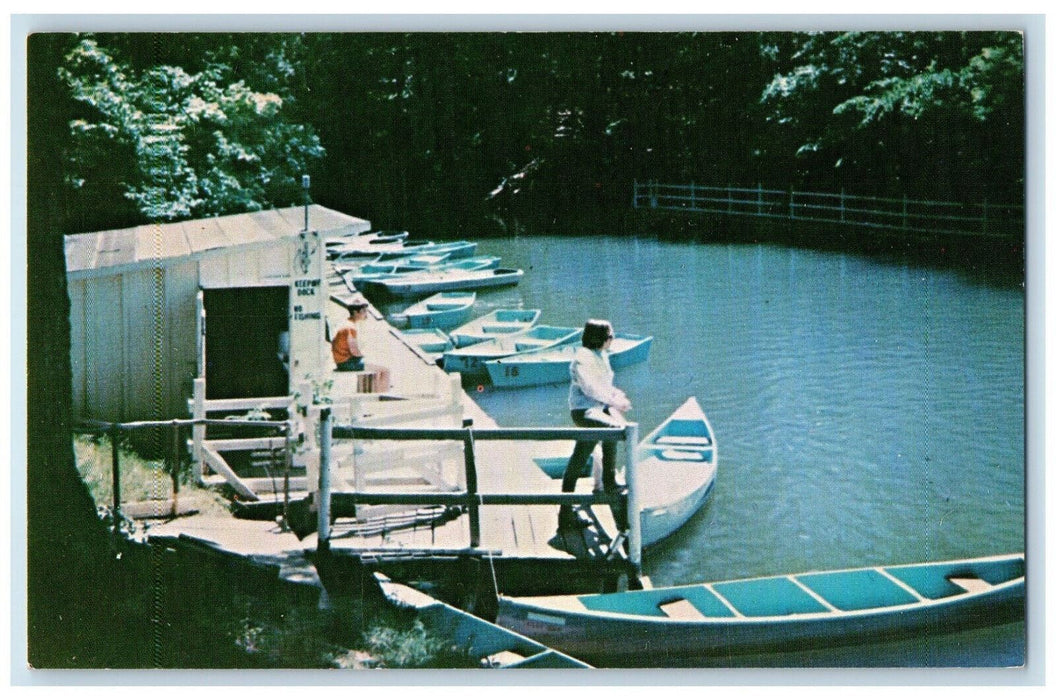 East Bay Camp Conference Center Boats Dock Lake Scene Hudson Chicago IL Postcard
