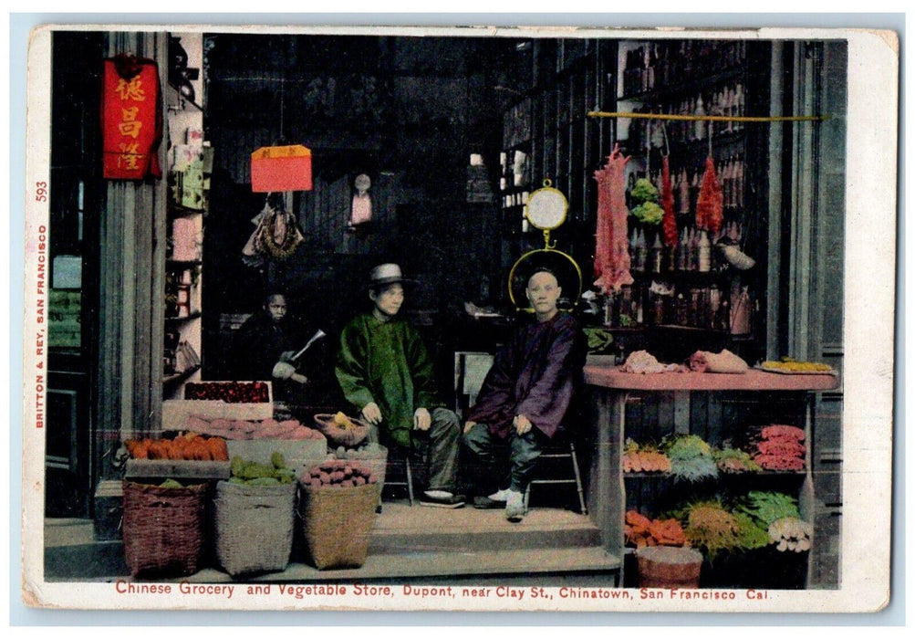 Chinese Grocery And Vegetable Clay St. Chinatown Store San Francisco CA Postcard