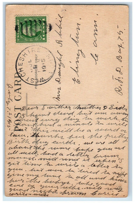 1915 Cat Knocking Door Nobody Home West Chester Connecticut CT Antique Postcard