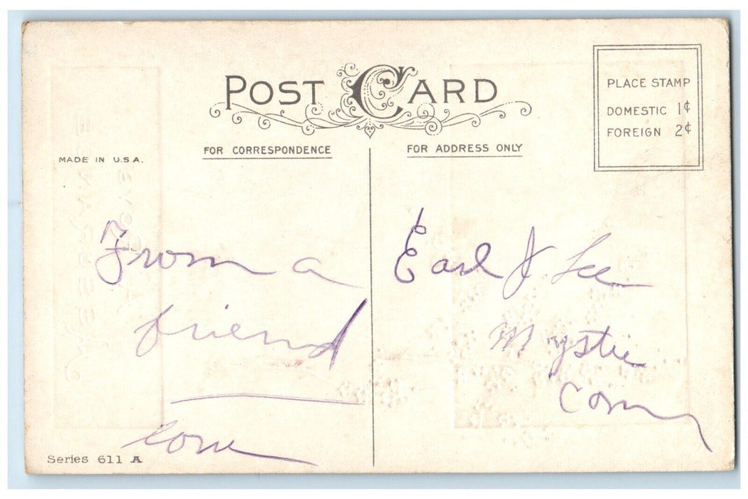 c1910's A Royal Assurance Message Ducks River House Embossed Antique Postcard