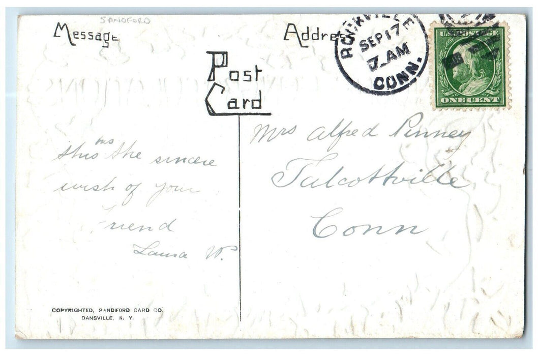 Sincere Congratulations Anniversary Message Sanford Rockville CT Postcard