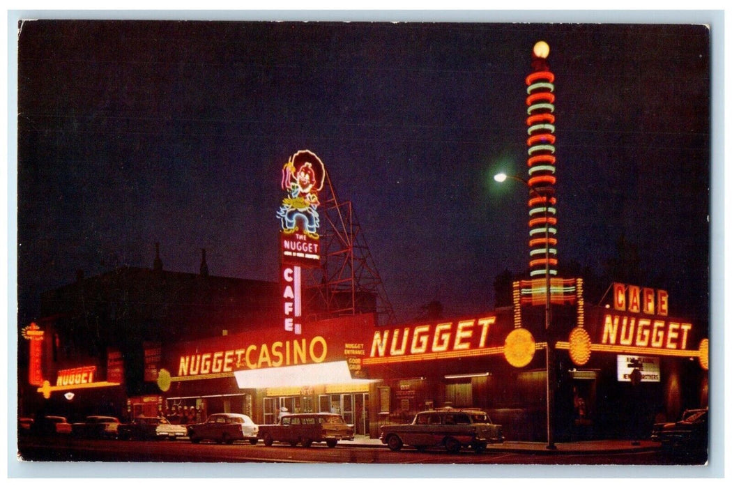 c1960 Carson City Nugget Monte Carlo Night Casino Carson City Nevada NV Postcard