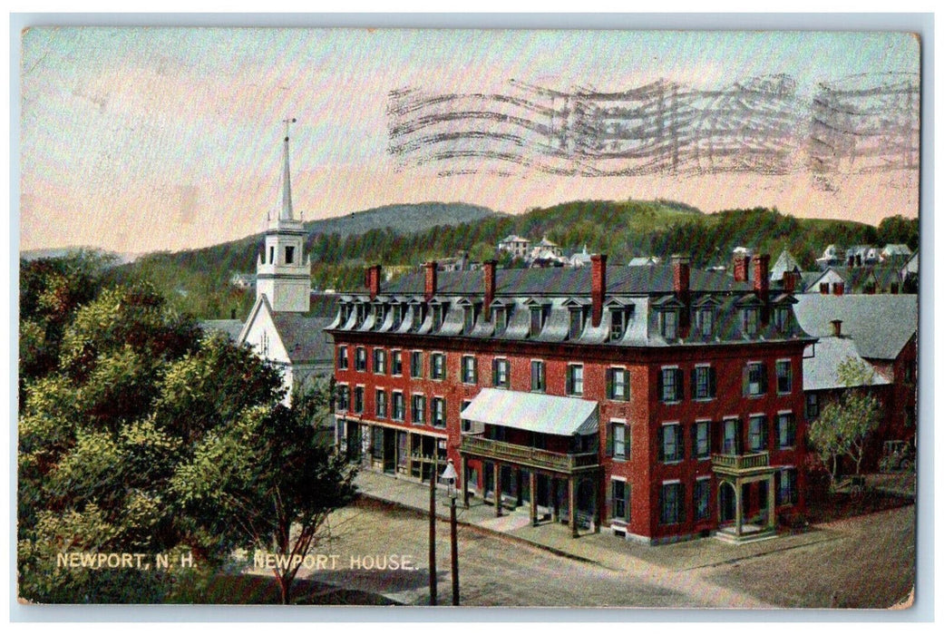 1912 Newport House Building Exterior Scene New Hampshire NH Antique Postcard
