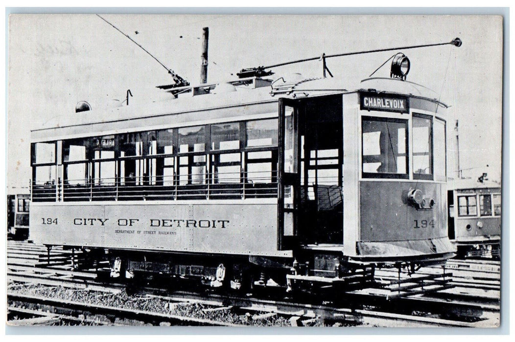 The Birney Trolley Car Department Of Street Railways Detroit MI Postcard