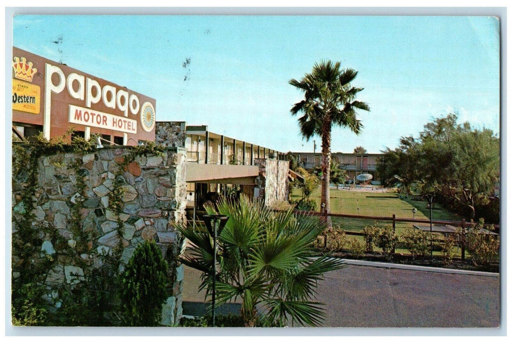 1971 Papago Motor Hotel East McDowell Exterior Road Scottsdale Arizona Postcard