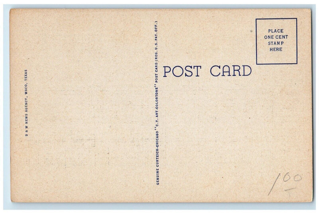 c1940 Austin Avenue Methodist Church Exterior Building Road Waco Texas Postcard