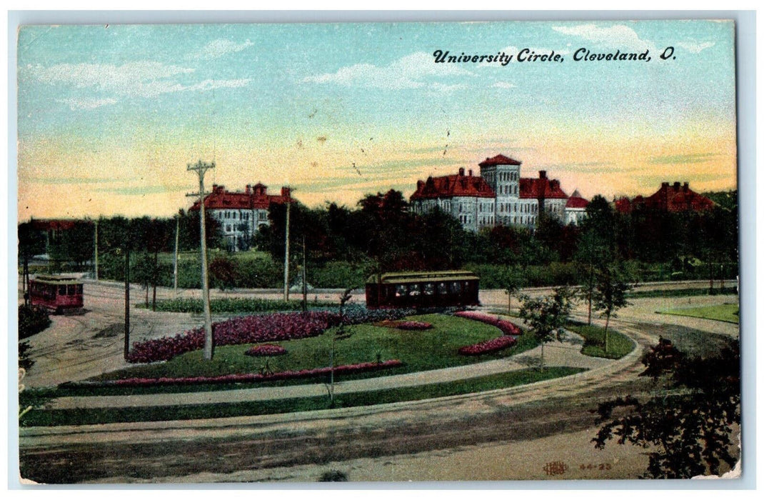 1909 University Circel Garden Park Scene Cleveland Ohio OH Antique Postcard