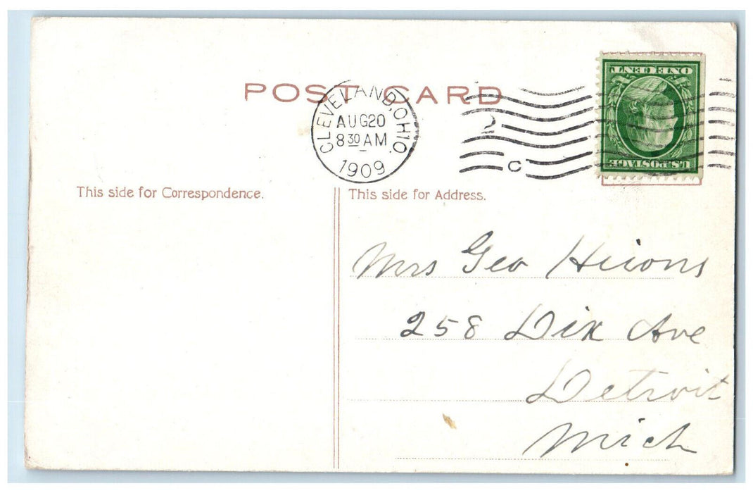 1909 University Circel Garden Park Scene Cleveland Ohio OH Antique Postcard