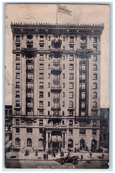 1909 Hotel Woodstock Exterior New York City Times Square East New York Postcard