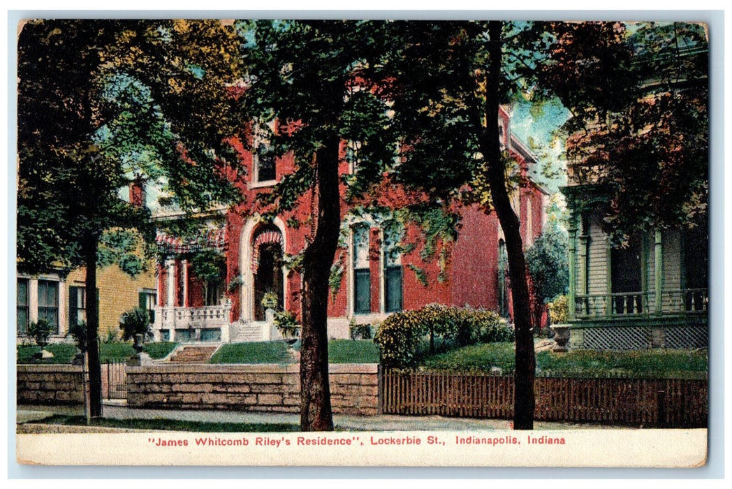 James Whitcomb Riley's Residence Lockerbie St., Indianapolis Indiana IN Postcard