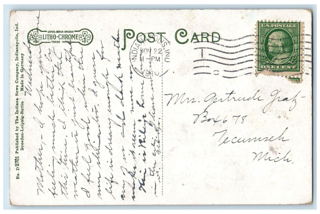James Whitcomb Riley's Residence Lockerbie St., Indianapolis Indiana IN Postcard