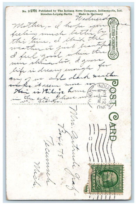 James Whitcomb Riley's Residence Lockerbie St., Indianapolis Indiana IN Postcard
