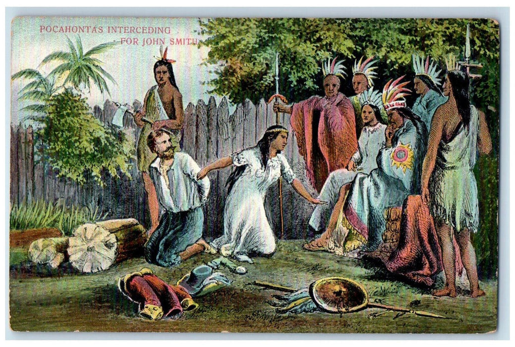 Pocahontas Interceding For John Smith Jamestown New York NY Exposition Postcard