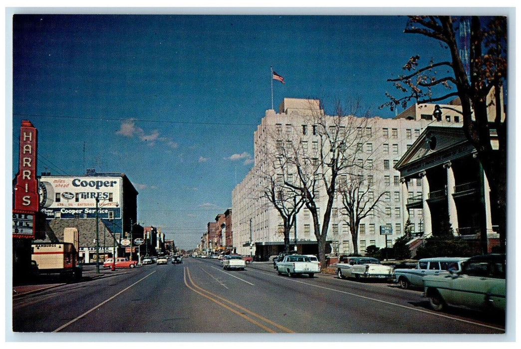 Looking North Showing Elks Club South Main Street Findlay Ohio OH Postcard