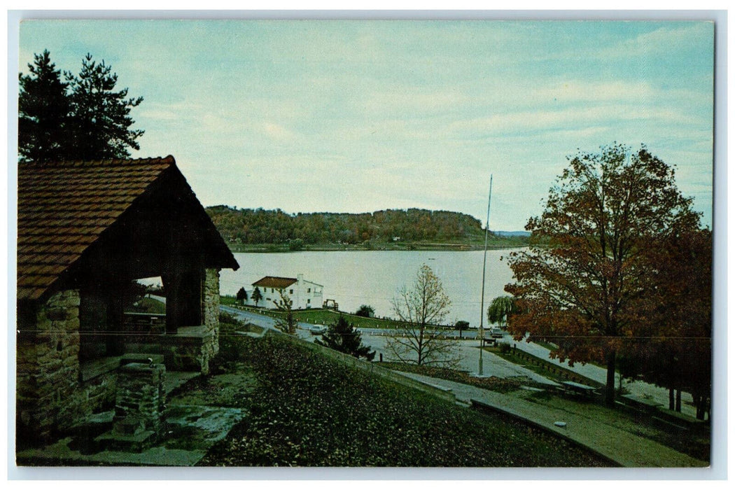 View Of Twilight Skies Over Lake White Waverly Ohio OH Vintage Unposted Postcard