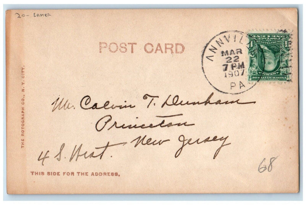 1907 Easter Chick Eggs Nest Annville Pennsylvania PA Antique RPPC Photo Postcard