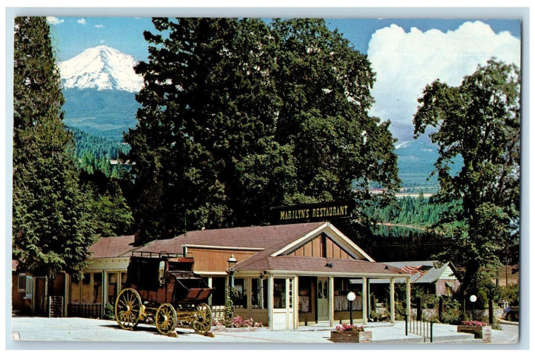 c1970's Marilyn's Family Restaurant Home of Mt. Shasta California CA Postcard