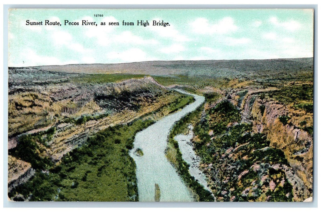 Sunset Route Pecos River As Seen From High Bridge Texas TX Vintage Postcard