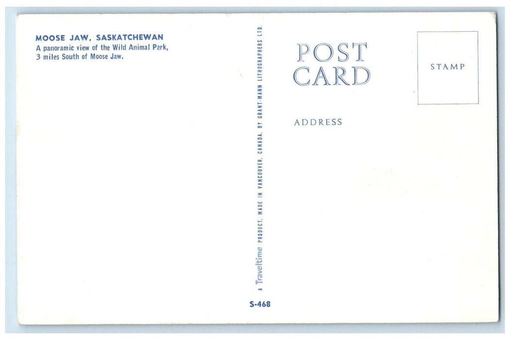 c1950's Panoramic View Wild Animal Park Moose Jaw Saskatchewan Canada Postcard