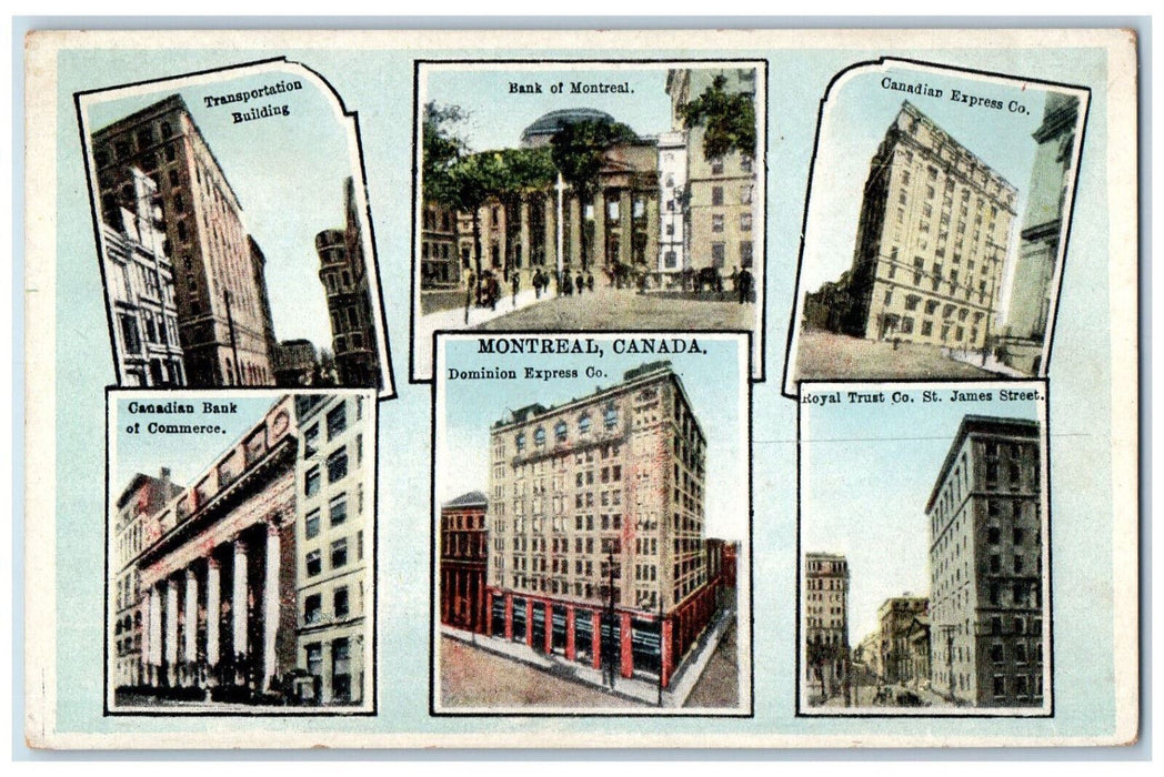 c1920's Montreal Quebec Canada Multiview of Buildings Antique Postcard
