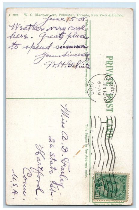 1908 Schooner Boats Market Slip Low Water St. John NB Canada Postcard