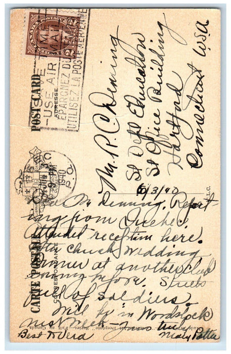 1940 Le Kent House Royal Residence Montmorency Falls Quebec Canada Postcard