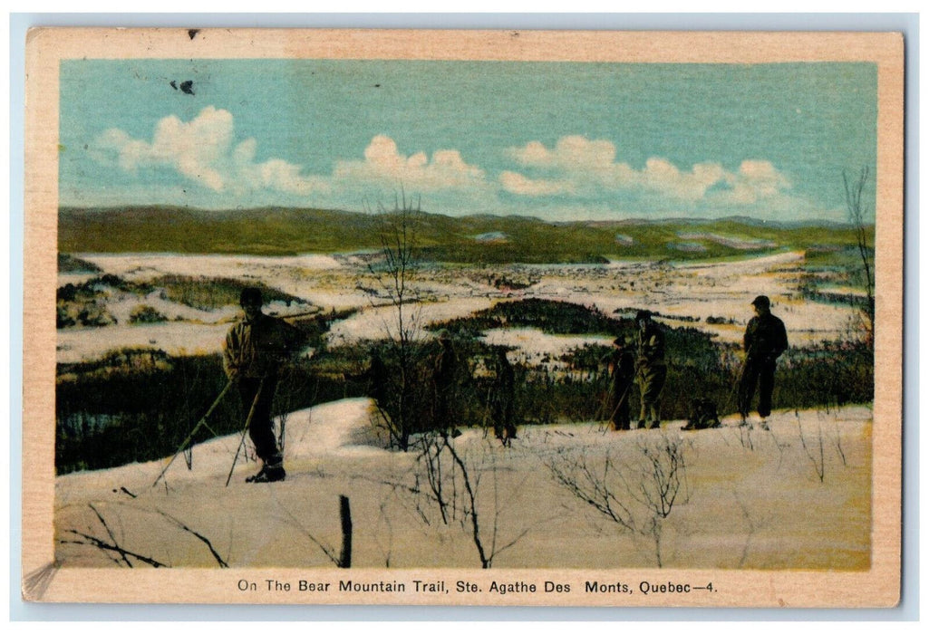 1939 On The Bear Mountain Trail Ste. Agathe Des Monts Quebec Postcard