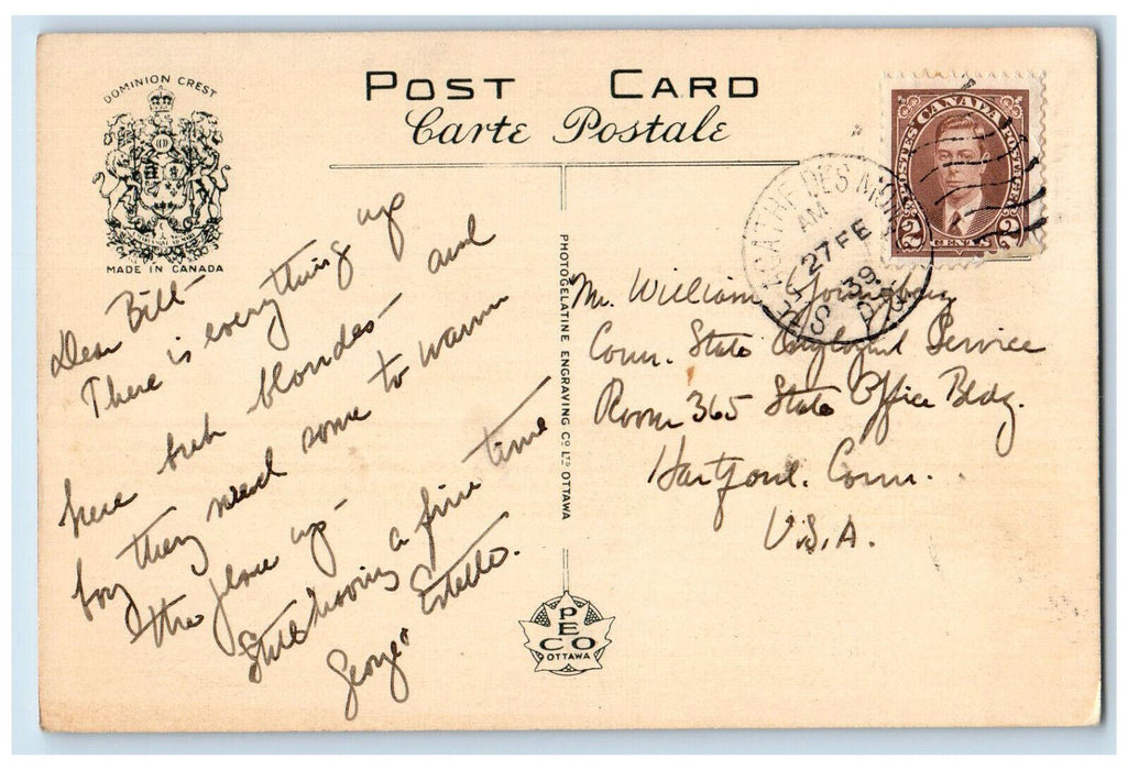 1939 On The Bear Mountain Trail Ste. Agathe Des Monts Quebec Postcard