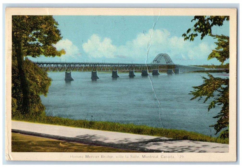 1941 Honore Mercier Bridge Ville La Salle Montreal Quebec Canada Postcard