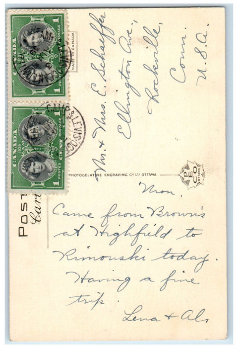 1939 Hospital St. Joseph Rimouski Quebec Canada Vintage Posted Postcard