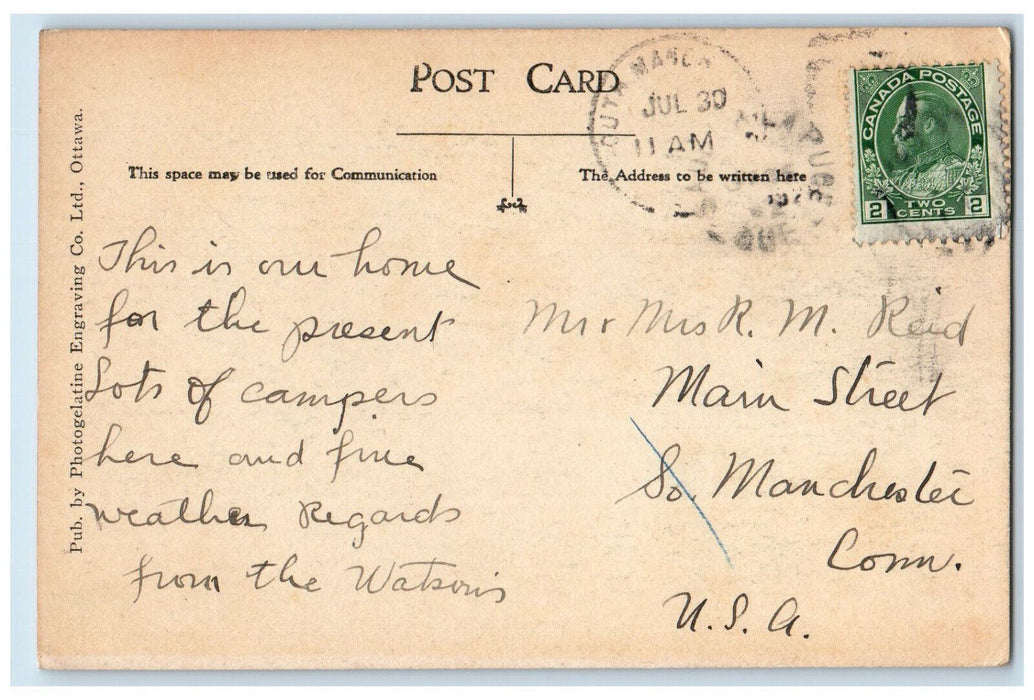 c1940's Jimmy's Camp Montreal Quebec Canada Vintage Posted Postcard