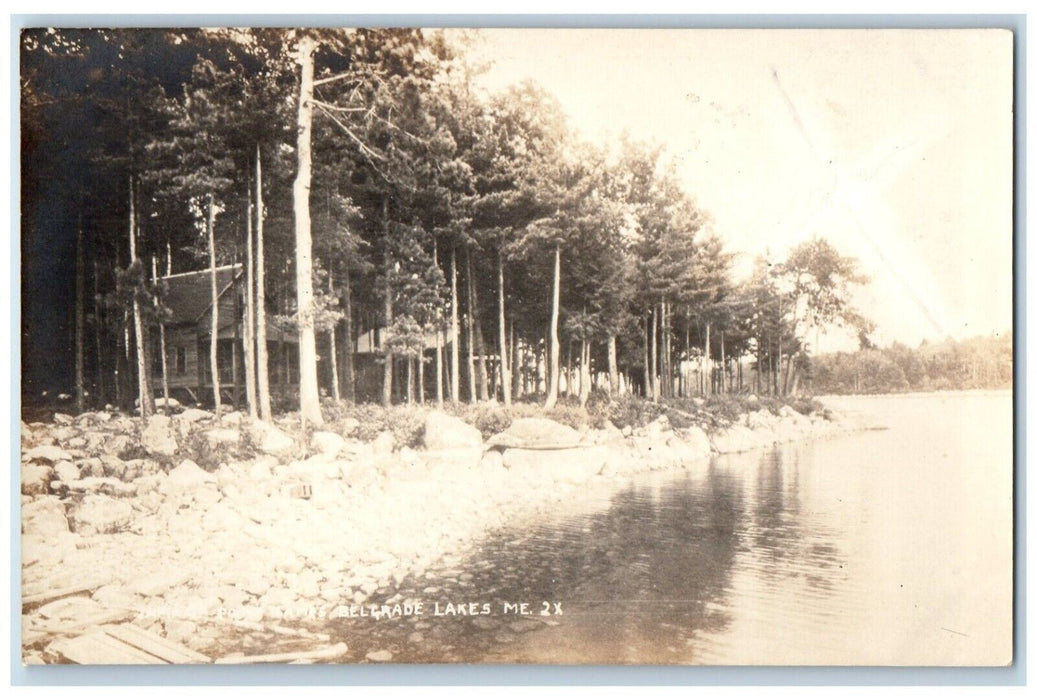 c1920s Point James Camps Cabins Belgrade Lakes Maine ME RPPC Photo Postcard