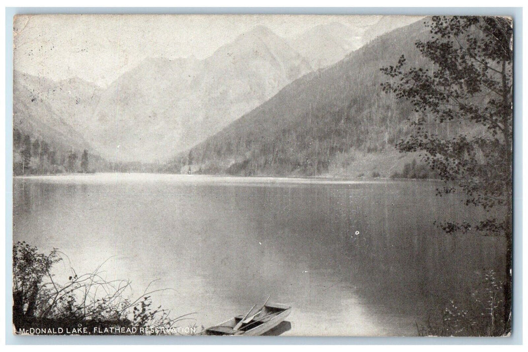 1912 View Of McDonald Lake Flathead Reservation Red Lodge Montana MT Postcard