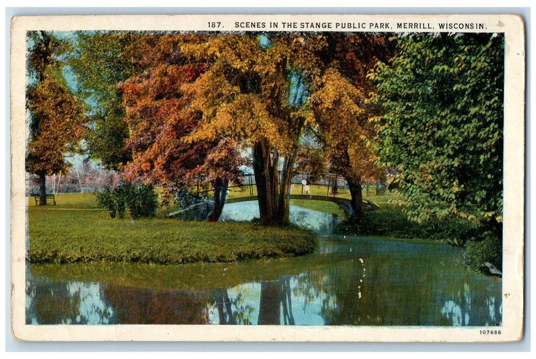 1944 Scene In The Stange Public Park Merrill Fort Atkinson Wisconsin WI Postcard
