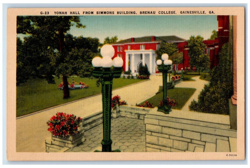 Yonah Hall From Simmons Building Brenau College Gainesville GA Vintage Postcard